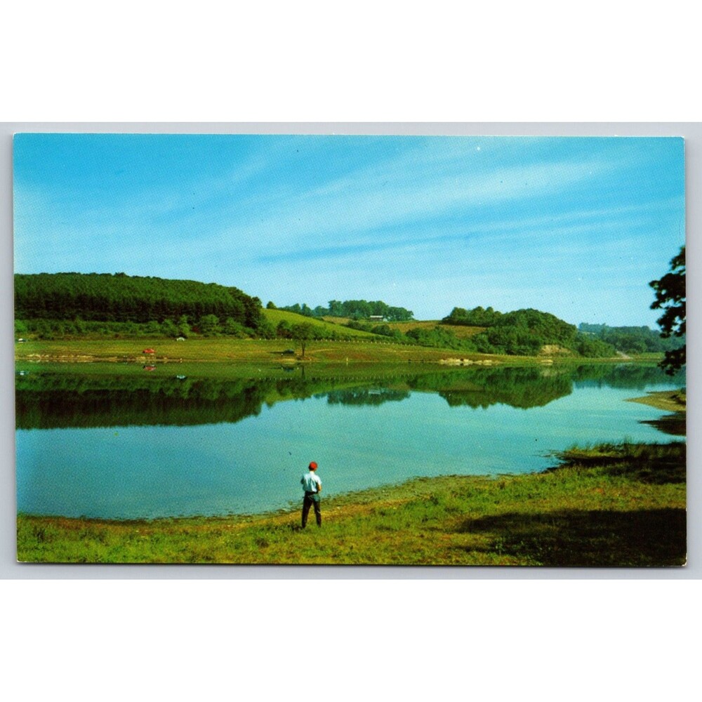 Postcard Pennsylvania Butler Reflections in the Water of Oneida Dam c1960s PA